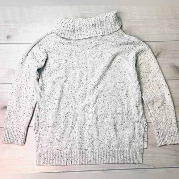 Eight Eight Eight Ribbed Turtleneck Long Sleeve Wool Blend Peppered Sweater M - Picture 3 of 3